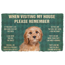 Please Remember Cavoodle Dog House Rules Custom Doormat Print Animal Floor Mat