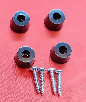 MALVERN AUDIO 4 x Small 19mm. x 11mm. Rubber Feet + Screws for Cases & Equipment / Stands