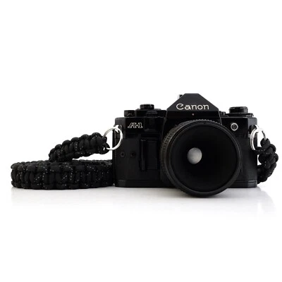 NEW BLACK WHITE PARACORD 36" CAMERA NECK STRAP DSLR MIRRORLESS CANON SONY FUJI - Image 1 of 4