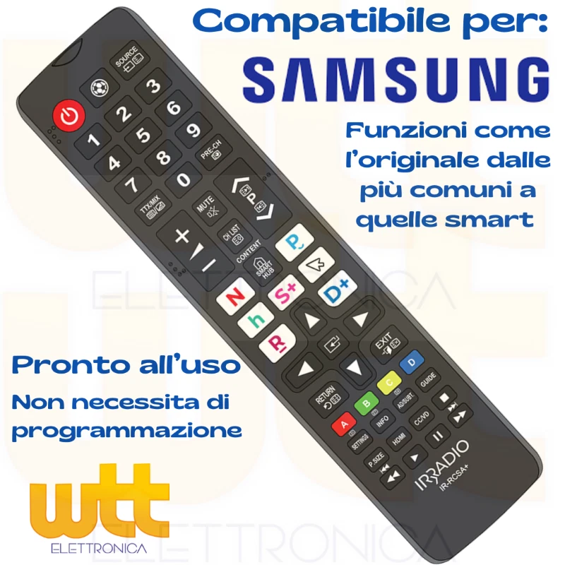 IRRADIO Telecomando compatibile per SAMSUNG universale per TV Lcd Led Smart TV