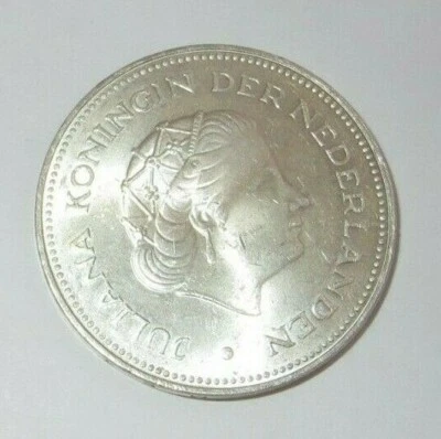 Moneda de 10 florines de plata fina 1970 Holanda 25 aniversario de la liberación, .720 Foto 1 de 4