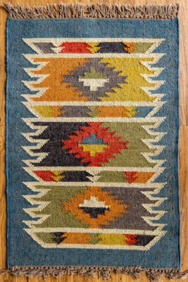 Alfombra hecha a mano vintage Kilim lana yute acento alfombra sala pasillo alfombras Foto 1 de 4