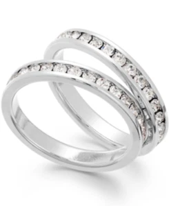 Charter Club Glasstein Ring Duo in Feinsilberplatte - Silber - 7 - Bild 1 von 6