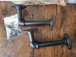 Urban Reclamation Shelf Brackets 1 Pair Black - Picture 1 of 5