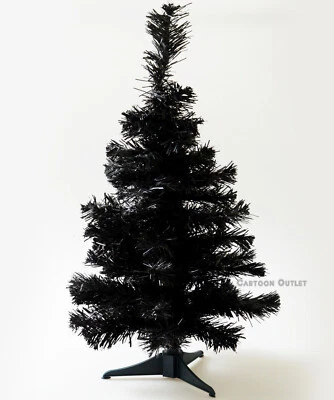 Christmas Tree Artificial 2 FT Black TableTop Small Christmas  Tree Halloween - Image 1 of 4