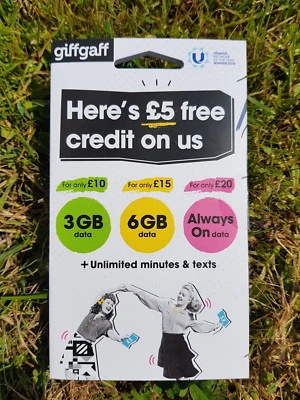 Giffgaff Giff Gaff SIM Card for Tracker, Smart watch, GSM, 2G, Pet Elderly