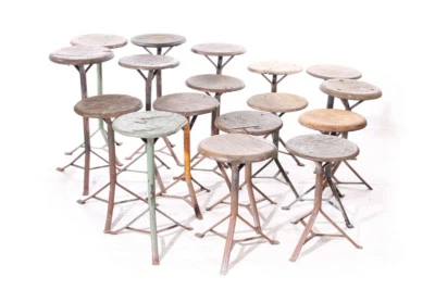 Âge Tabouret Art Déco Atelier Vintage Magasin Bricolage Design Chaise - Bild 1 von 4