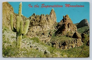 Postkarte in den Aberglaubensbergen East Mesa Arizona blühender Saguaro 1967 - Bild 1 von 2