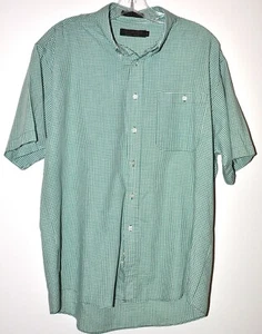 Chesterfield Button Down Shirt Green Gingham Short Sleeve Sz Large EUC - Picture 1 of 3