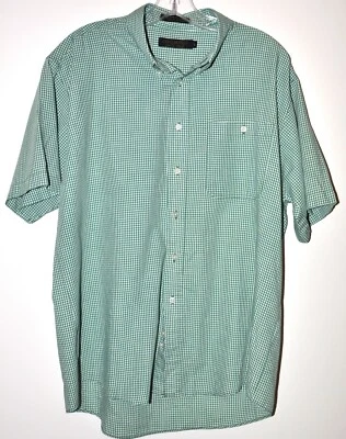 Chesterfield Button Down Shirt Green Gingham Short Sleeve Sz Large EUC - Image 1 of 3