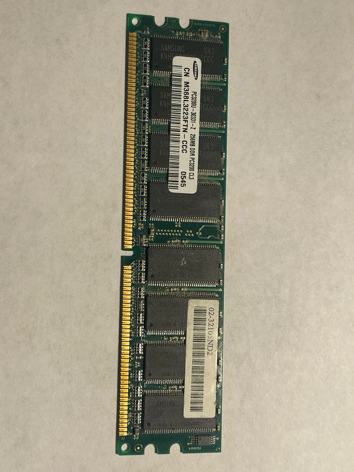 256MB Samsung CN M368L3223FTN-CCC CL3 DDR-400MHz 184-pin - Image 1 of 1