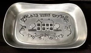 Wilton Armetale Tablett 601013 groß Bless This House Brot Servieren 10,75" - Bild 1 von 3