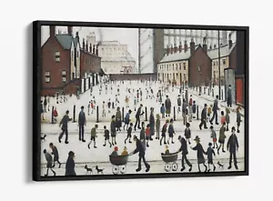 LS LOWRY INVIERNO EN PENDLEBURY - EFECTO FLOTANTE LONA ARTE PARED IMPRESIÓN FOTO - GRIS - Imagen 1 de 12