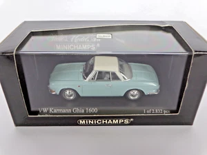 Minichamps 1:43, VW Karmann Ghia 1600 azzurro 1966 in confezione originale - Foto 1 di 3