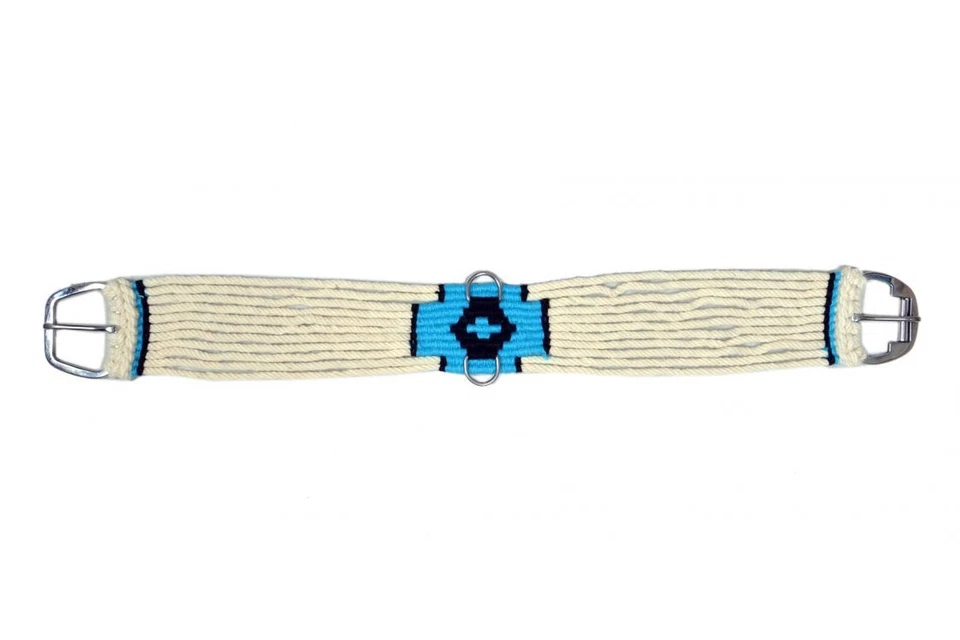 Showman Mohair String Girth w/ Blue Southwest Design - Image 1 of 1