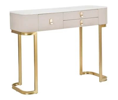 Console Elegante con 3 Cassetti e Piano in Simil Marmo cm 100x40x80 - Immagine 1 di 4