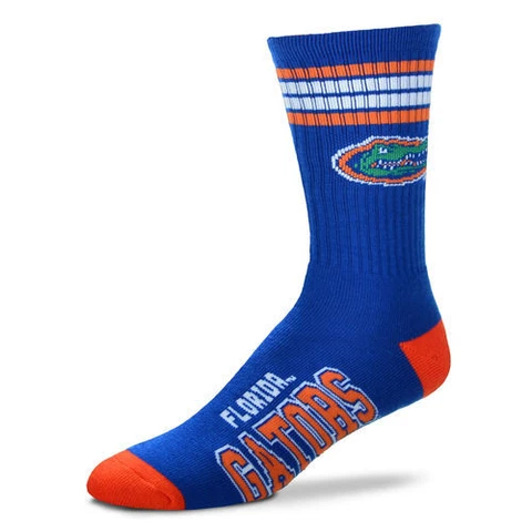 For Bare Feet Florida Gators 4-Stripe Deuce Socks 10-13 Shoe Size FREE SHIPPING Cover