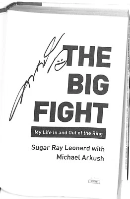 Sugar Ray Leonard Autographed "The Big Fight" HC Book JSA Boxing - Image 1 of 4