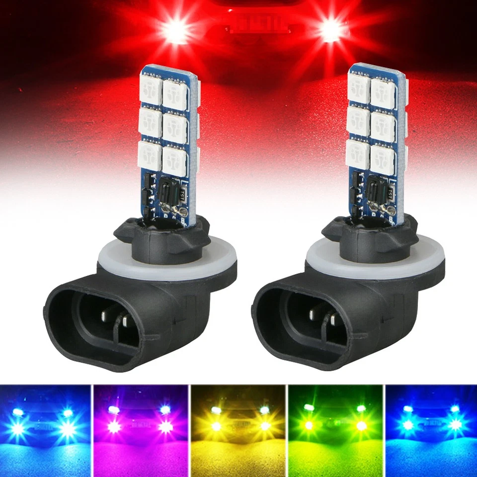 1x Car Headlights Fog Light Lamp Remote + Bulb 16 Color 881 5050 RGB LED 12 SMD - Image 1 of 4