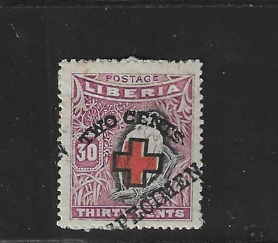 Liberia 1918, 30c pájaro Cruz Roja sobreimpresión con ESPECIMEN añadido, como nuevo #B10 Foto 1 de 2