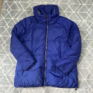 Kenneth Cole Hooded Puffer Jacket Long Women’s Large Royal Blue - Picture 1 of 8