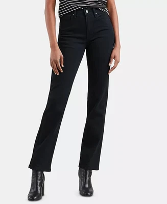 Pantalones de mezclilla para mujer Levi’s 724 tiro alto ajustados rectos 8 cortos negros talla 29 x 30 nuevos con etiquetas Foto 1 de 4