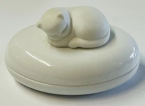 Vintage Crowning Touch Porzellan Schmuckschatulle schlafende Katze - Bild 1 von 3