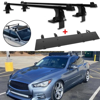 Para Infiniti Q50 Sedan 54" rack de teto superior barras transversais porta-bagagens + carenagem de vento - Imagem 1 de 4