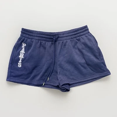 No Comment Indigo Blue Drawstring Lounge Sweat Shorts Size XL Casual Cozy Cute - Image 1 of 4