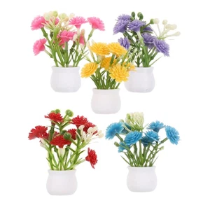  Estante de exhibición de 5 piezas de flores artificiales mini paisaje casa de muñecas estilo - Imagen 1 de 12