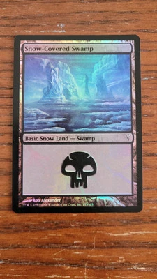 * * 1x FOIL Snow-Covered Swamp x1 * * Coldsnap MTG Light to Moderate Play - Image 1 of 4