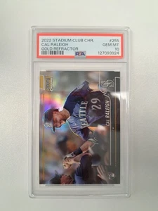 Cal Raleigh 2022 Topps Stadium Club Chrome Gold Refractor /50 RC #255 PSA 10 MLB - Picture 1 of 3