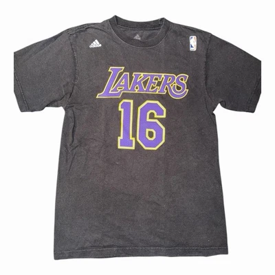 Vintage Los Angeles Lakers Pau Gasol #16 T-Shirt Jersey Black Men’s Size Medium - Image 1 of 4