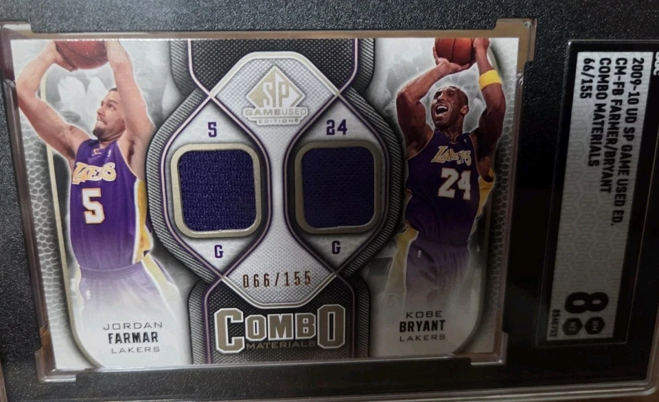 2009-10 KOBE B SP Game Used Combo Materials 066/155 KOBE BRYANT J Farmar #CM-FB  - Image 1 of 2