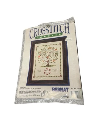 "Kit de punto de cruz contado Bernat 1989 árbol genealógico 12x16"" kit #25003" Foto 1 de 3