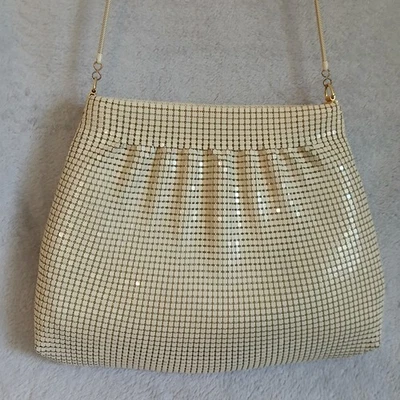 Creative Designs of Italy 复古象牙网眼手拿包 钱包 金属肩带 — 第 1/4 张图片