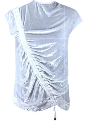 $140 Topshop Túnica 4 Pequeña Terciopelo de Seda Brillante SUAVE Cordón Diagonal Nuevo con Etiquetas Foto 1 de 4