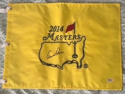 Arnold Palmer Firmado Autografiado 2014 Masters Golf Flag PSA ADN Autenticado Foto 1 de 3