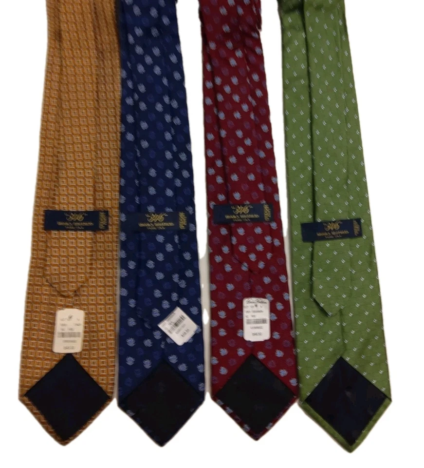 批量 8 件 Brooks Brothers 几何条纹丝绸领带 5 件全新制造商和一个 346 — 第 1/4 张图片