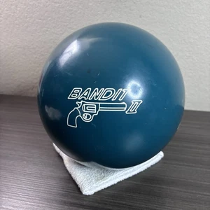 Palla da bowling fuori produzione 14 libbre 9,5 oz Roto Grip BANDIT II Teal/Blue - forata - Foto 1 di 10