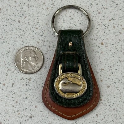Llavero Cartera Llavero Vintage Dooney & Bourke Cuero Verde Marrón Foto 1 de 4