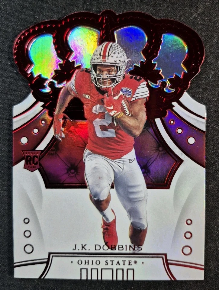 2020 Panini Chronicles Draft Picks Crown Royale Mirror Red JK Dobbins Rookie RC - Image 1 of 2