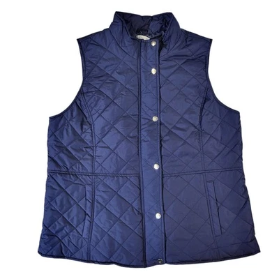 Kim Rogers Azul Marino Puffer Acolchado Chaleco Cremallera Bolsillos a Presión Para Mujer Talla XL USADO EN EXCELENTE ESTADO Foto 1 de 4