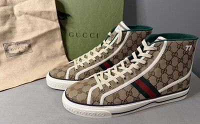 Gucci Tenis 1977 Top Alto GG Beige Tenis Hombre Talla 8 (US 8.5) Auténticas Foto 1 de 4