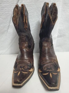 Ariat Women’s 5.5B Western Boots Leather Wing Tip Brown Festival Rodeo - Picture 1 of 15