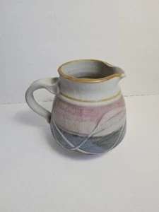 Brocca ceramica artistica studio vintage lanciata a mano artista in gres firmata  - Foto 1 di 14