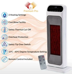 2000W Tower Fan Heater with Digital LED Display & Remote - Picture 1 of 4