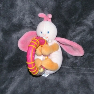 Carters Starters Baby Girl Pink Orange Ladybug Butterfly Bug Plush Rattle Toy - Image 1 of 3
