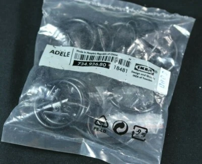 IKEA ADELE Anillos de Cortina con Clips y Ganchos NEGRO 734.936.80 Foto 1 de 3