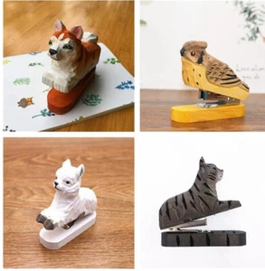 Creative Animal Shape Handmade Carving Wood Staplers School Office Stationery - Picture 1 of 18